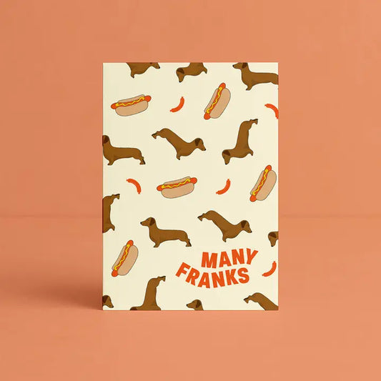 DAYMAKER STATIONERY- Many Franks' Dachshund- Thankyou Card