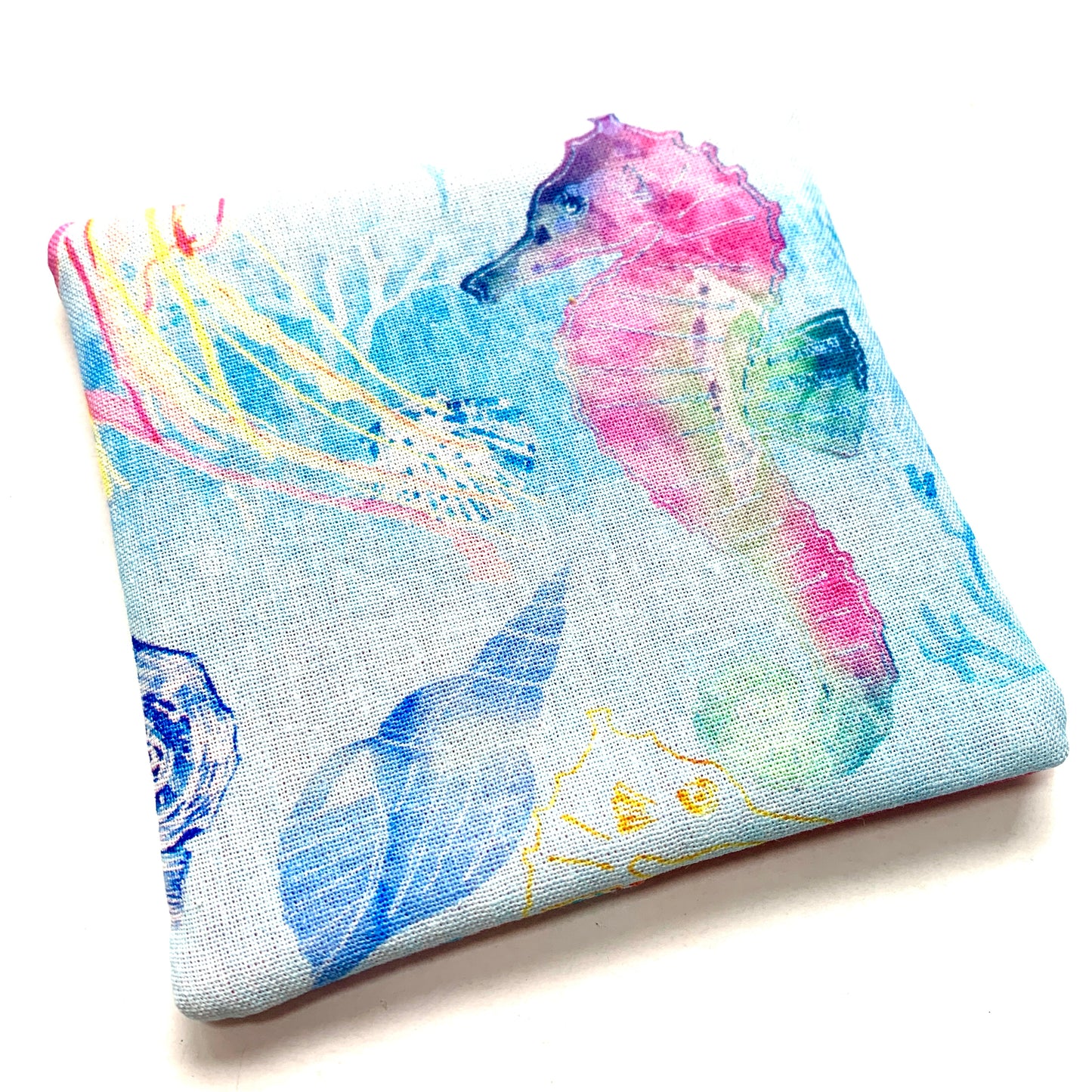 MUMMA WHOOPEE- SINGLE WINE GLASS SLIPPER/COASTERS- Seaworld & Fuschia