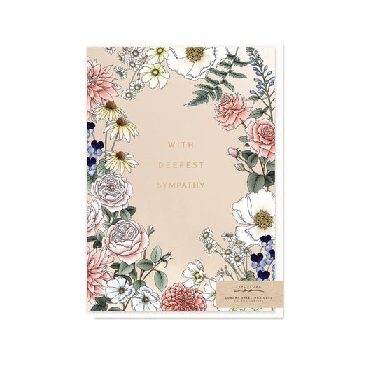TYPOFLORA - "Roses" Sympathy GREETING CARD