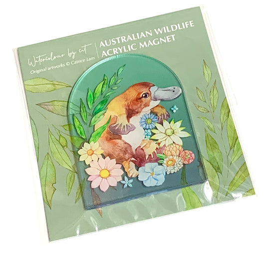 WATERCOLOURS BY CAT- Platypus- Australian Animal Art Magnet