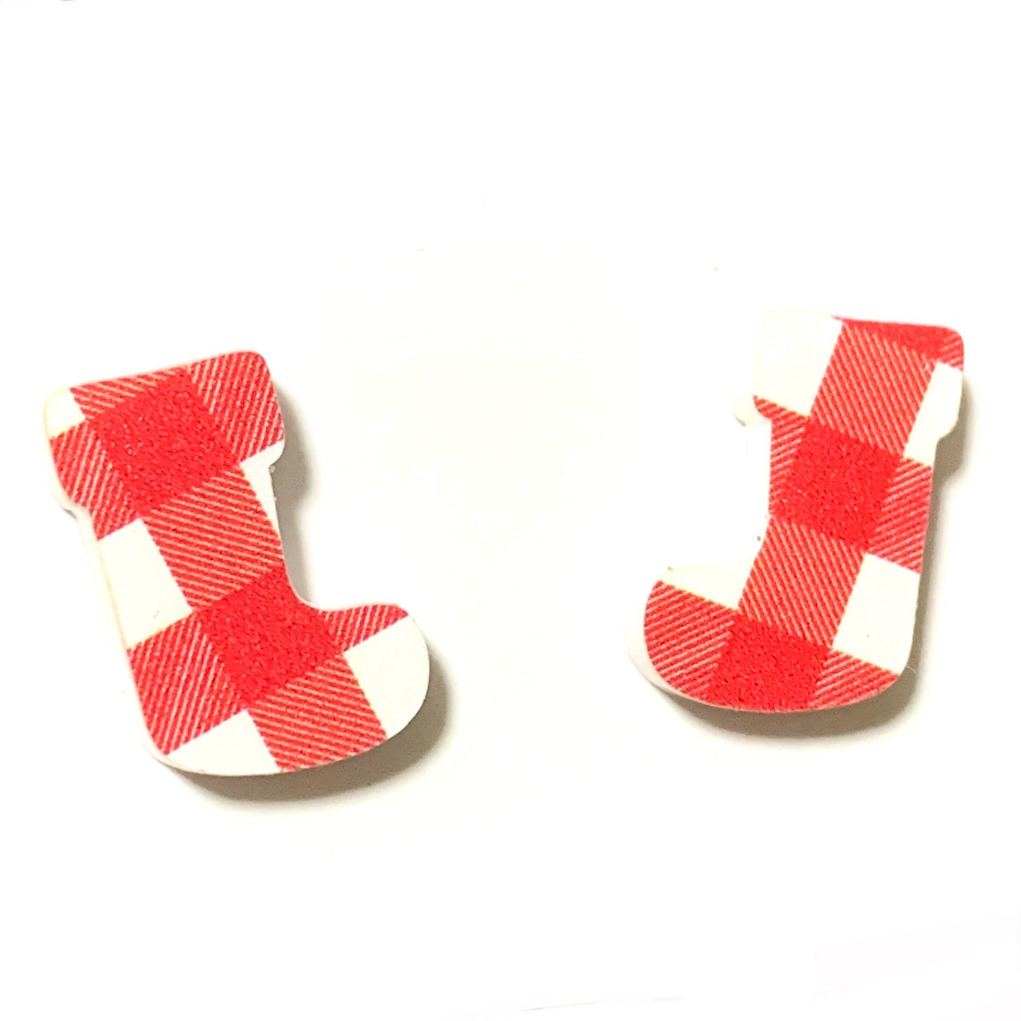 MAKIN' WHOOPEE - "Plaid Stockings" CHRISTMAS STUDS