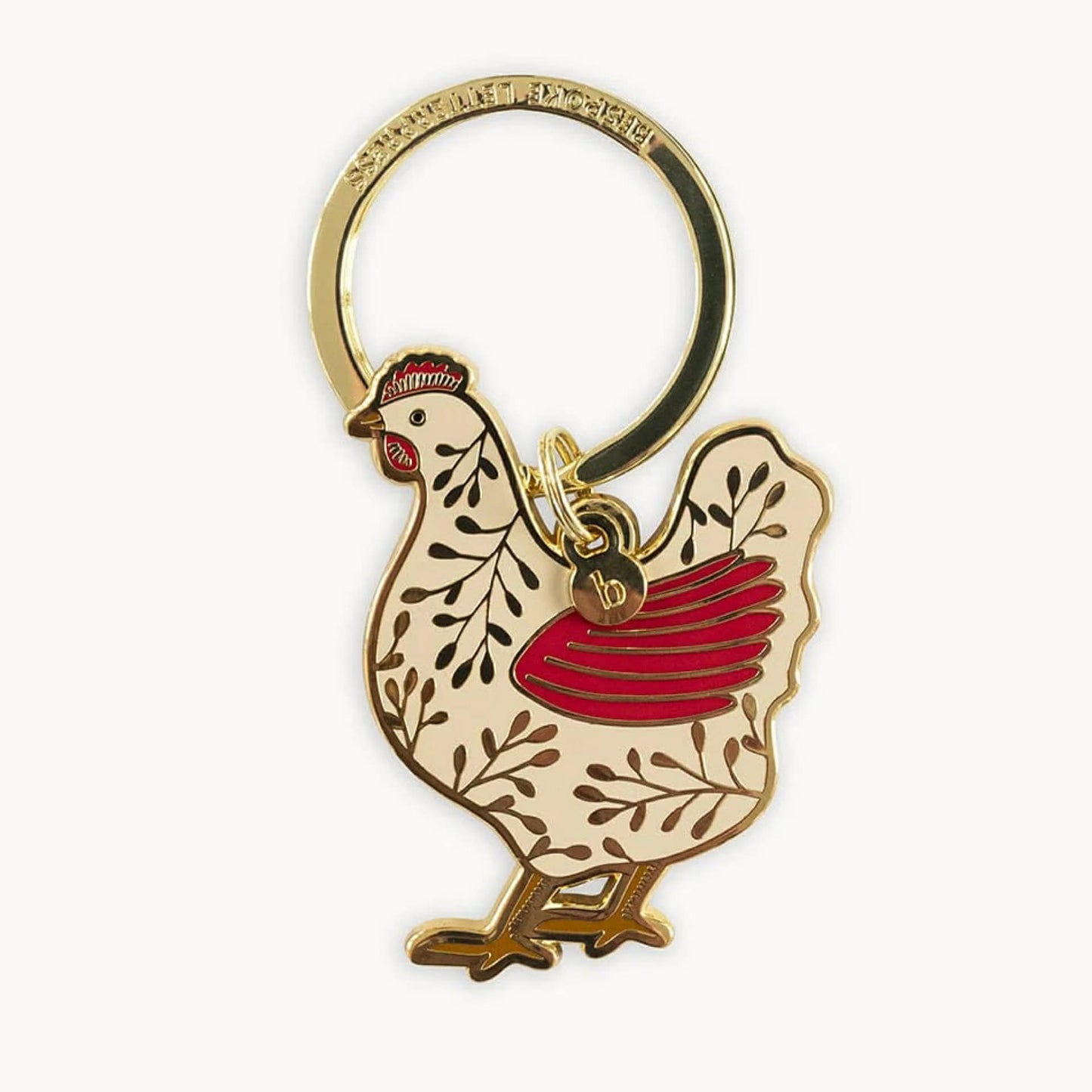 BESPOKE LETTERPRESS - Chicken - Enamel Key Ring