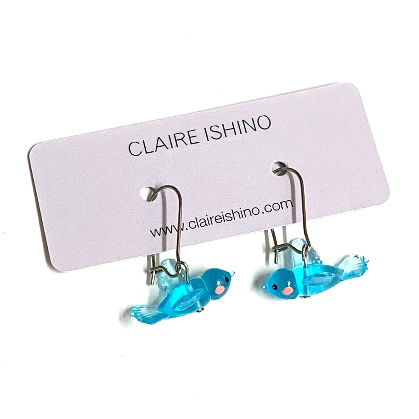 CLAIRE ISHINO- Lucky Bird Earrings - Fairy-Wren Blue
