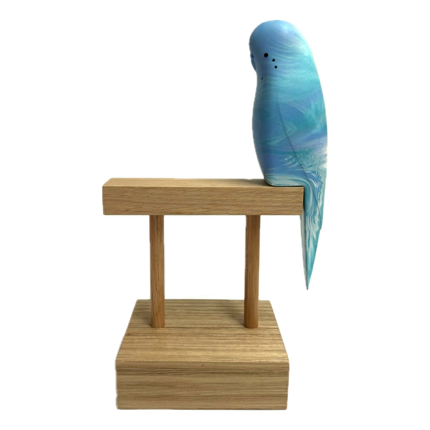 PETE CROMER - RESIN BUDGERIGAR #1 - Blue Ocean Swirl