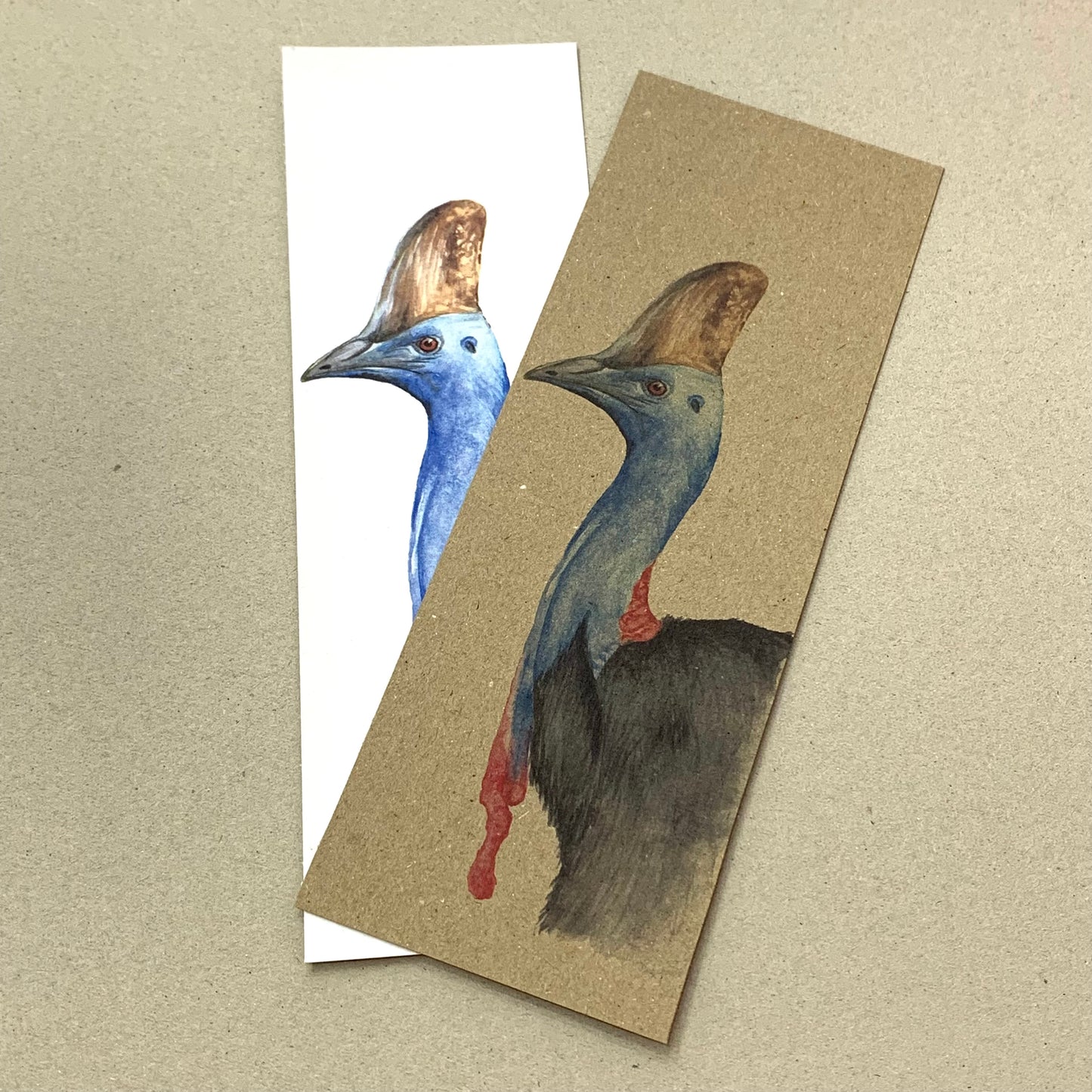 Shanna Trees Creations- "Cassowary" Bookmark- Natural Paper