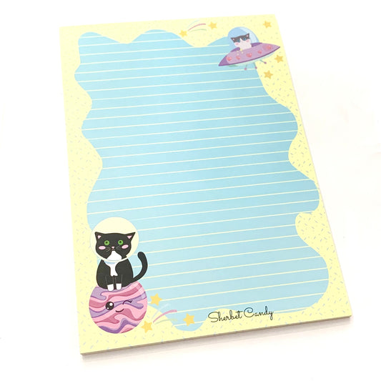 SHERBET CANDY- Far Far Away Collection - Kitties in Space Notepad