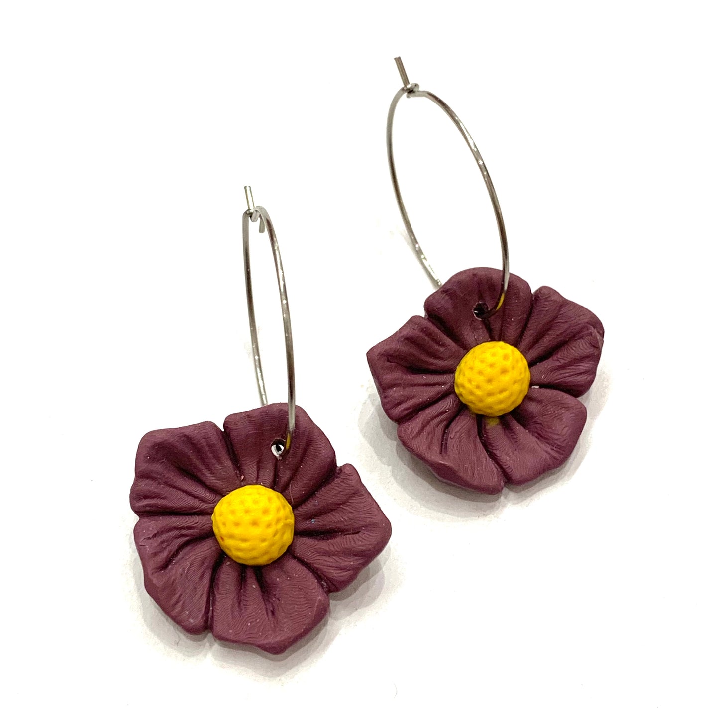 CRAFTED BY COURTNEY- Purple Flower Hoops