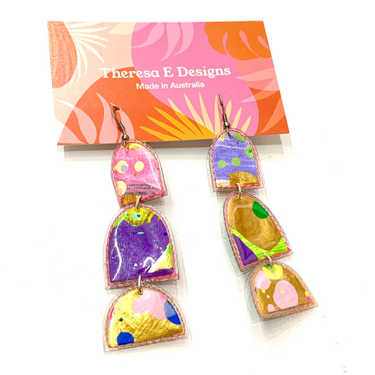 THERESA E DESIGNS- Statement Earrings- 3 Piece Perfect Arch Hook Dangles