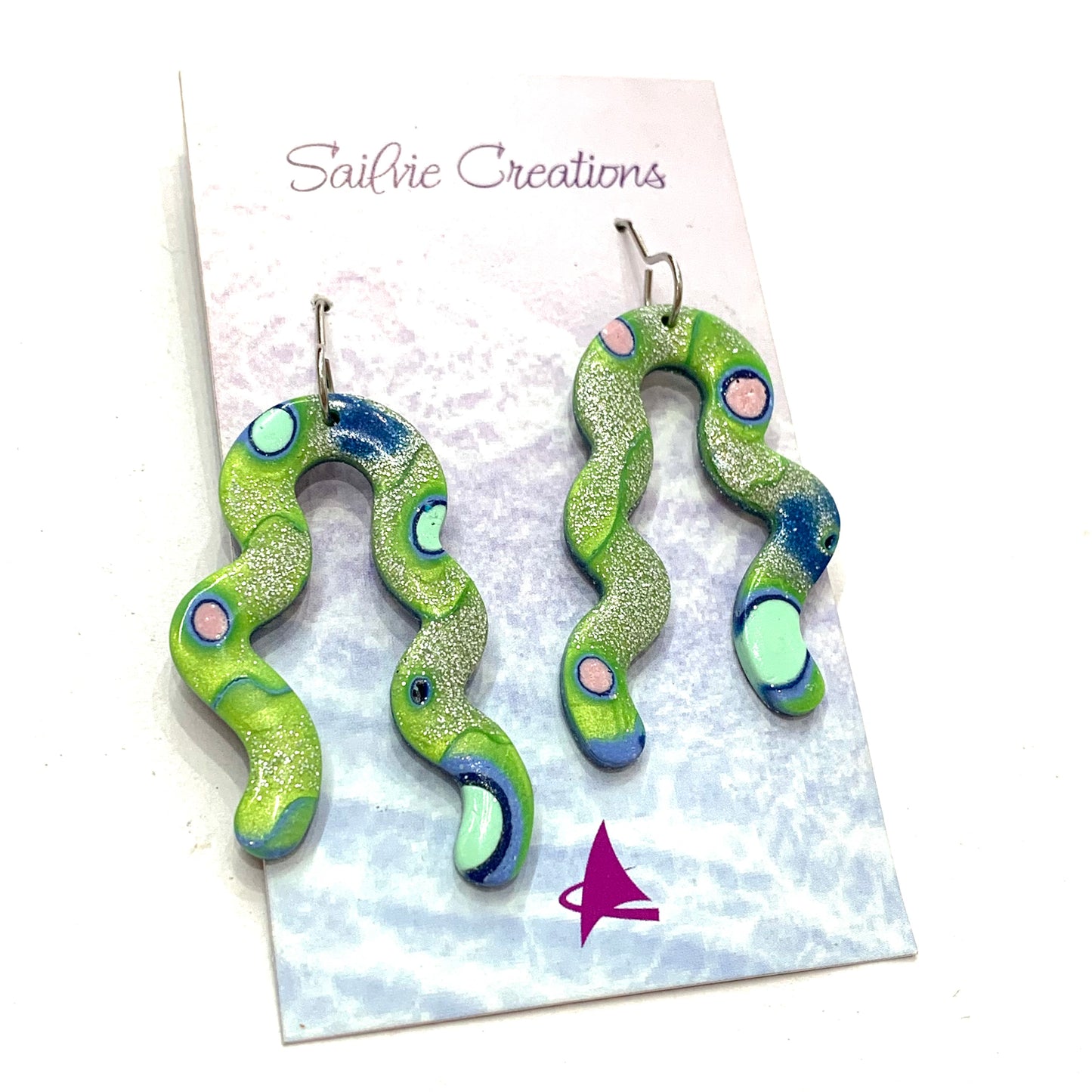 Sailvie Creations - Ocean Squiggle Hook Dangle Earrings