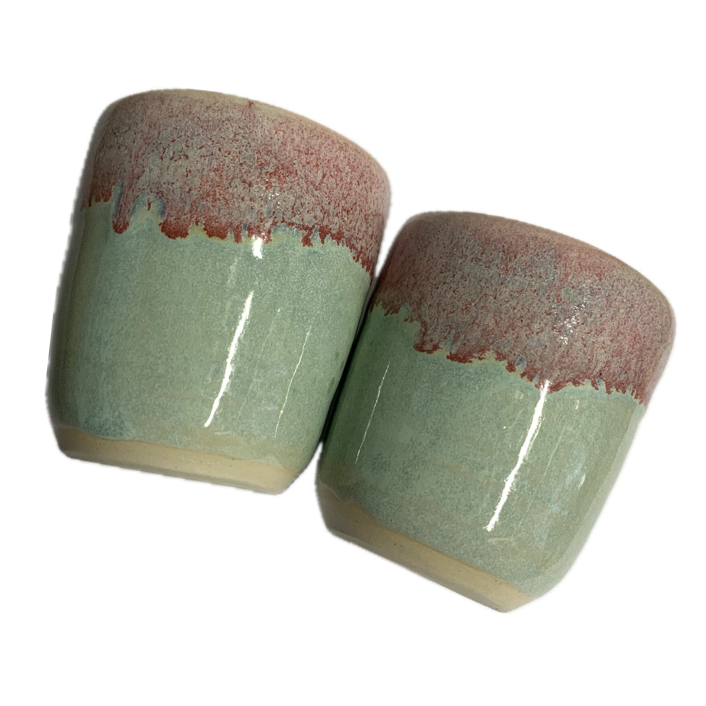 EARTH BY HAND- Espresso/Piccolo Cups- Pink & Blue Dipped