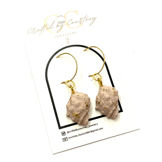 CRAFTED BY COURTNEY- Sea Shell Hoop Earrings