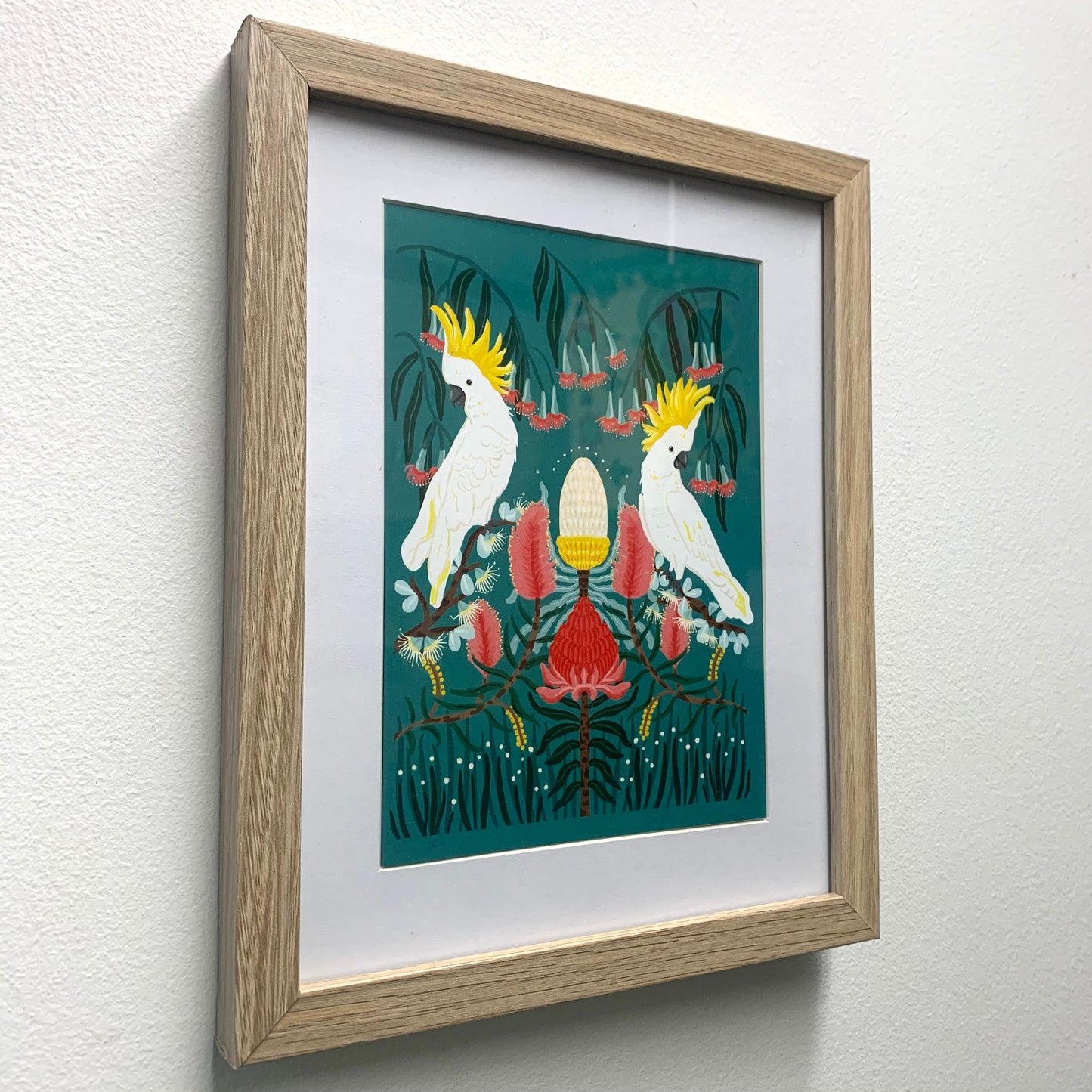 NUOVO - "Two Cockatoos" Framed Image- by Emma Whitelaw