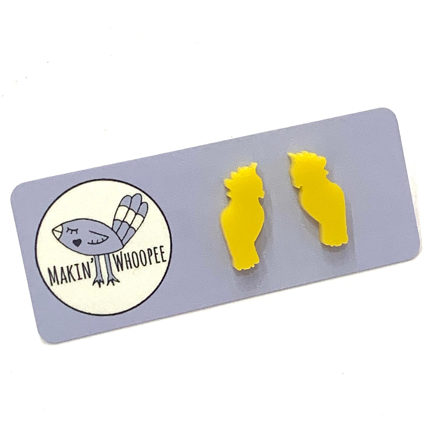 MAKIN' WHOOPEE - Little Aussies- "Cockatoo" Stud Earrings - Sunshine Yellow