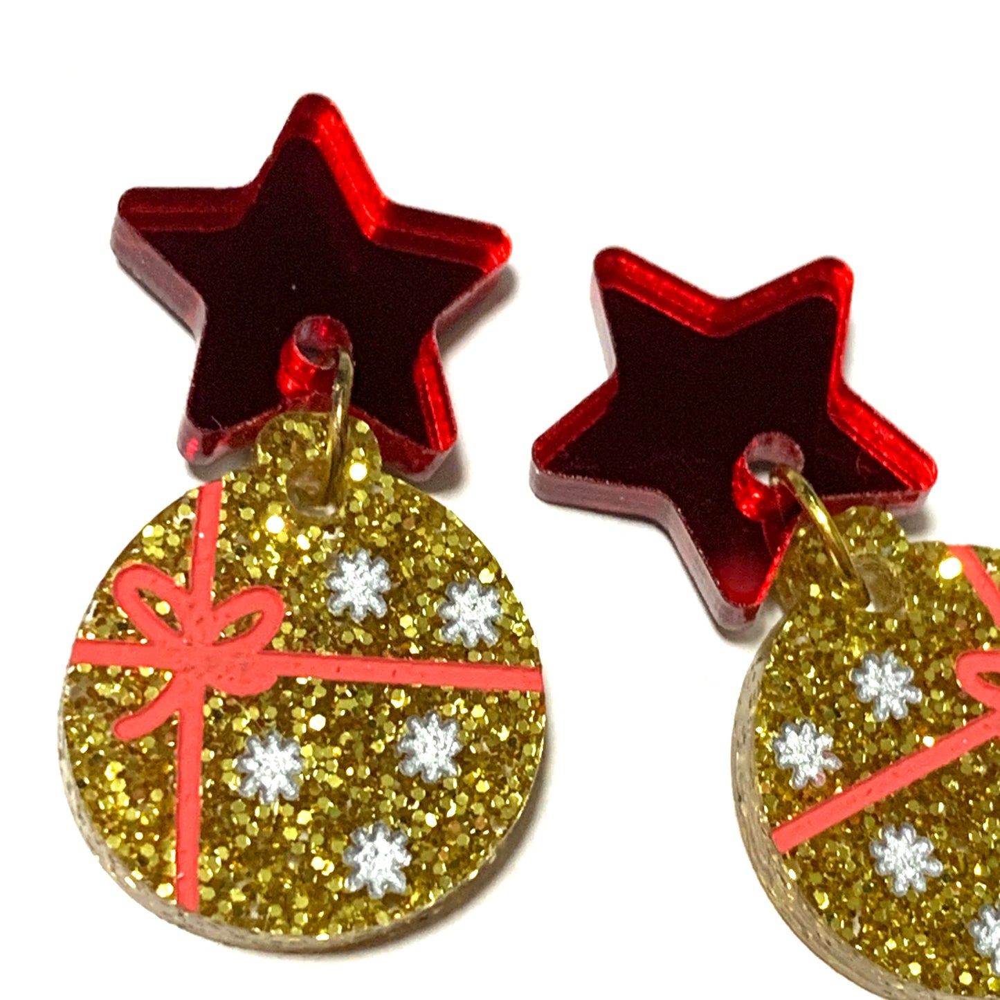 MAKIN' WHOOPEE - “Little Gold Bauble” CHRISTMAS STAR STUD DANGLES