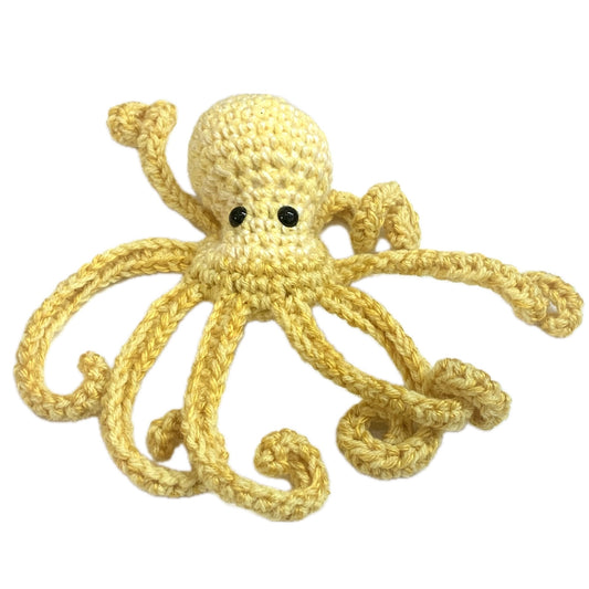 BEAKNITS- CROCHETED OCTOPUS - Two-Toned Yellow