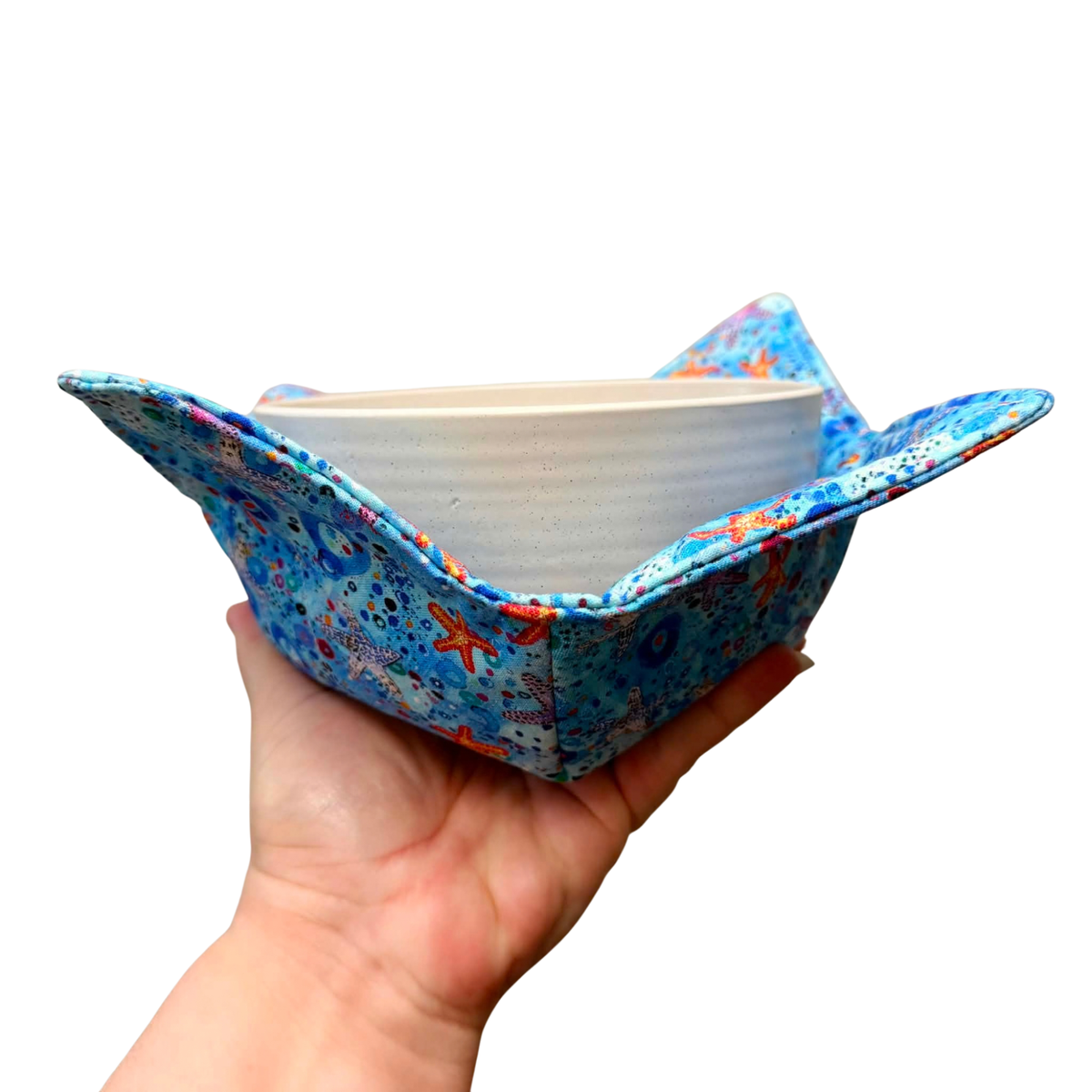 OH SEW ROSY: Bowl Cosies- Starfish Light Blue