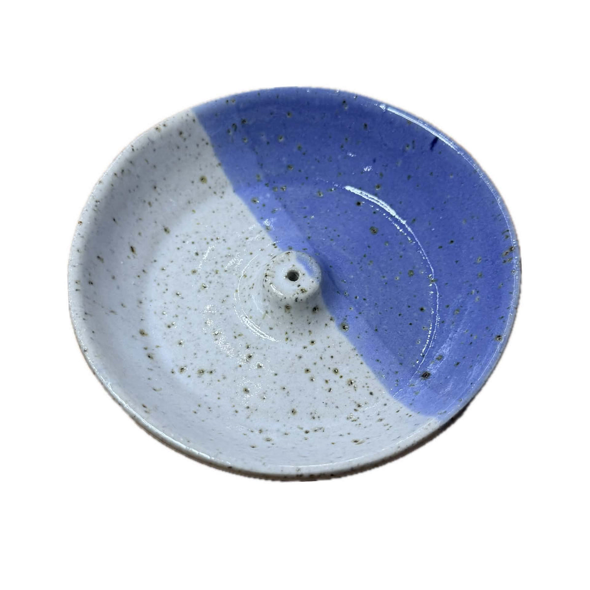 EARTH BY HAND- Hand Built Clay Incense Holders - Blue and White