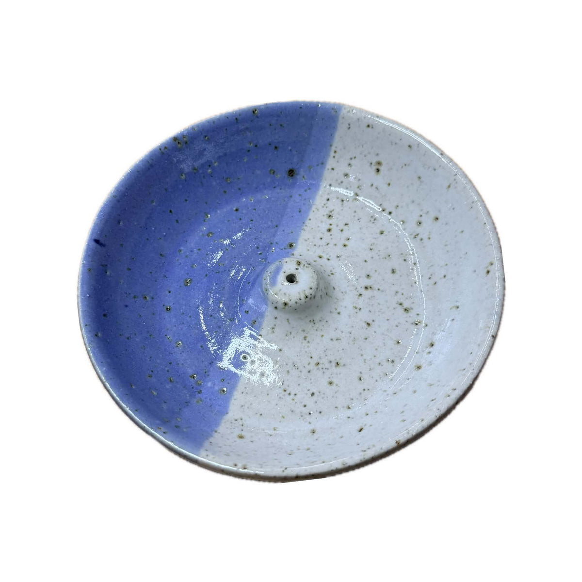 EARTH BY HAND- Hand Built Clay Incense Holders - Blue and White