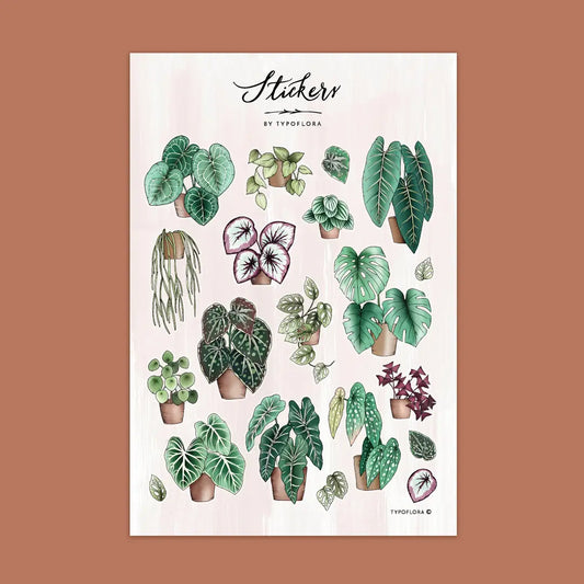 TYPOFLORA - Sticker Sheet - Houseplants Lovers