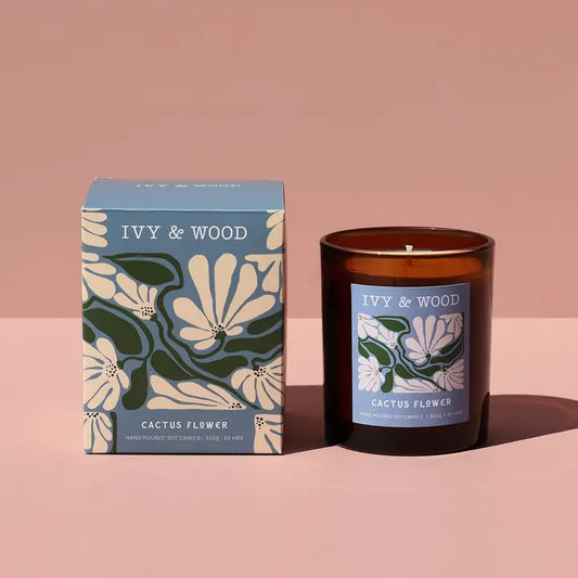 IVY & WOOD - Cactus Flower Scented Candle- Flora Collection
