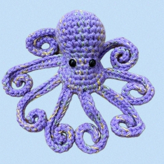 BEAKNITS- CROCHETED OCTOPUS - Purple Dappled