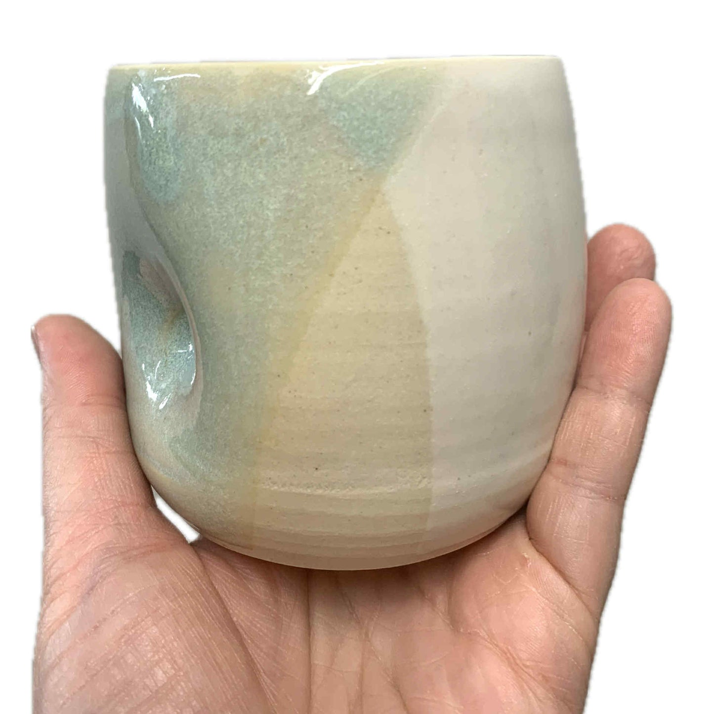EARTH BY HAND- Hug Mugs- Seafoam Blue Glaze