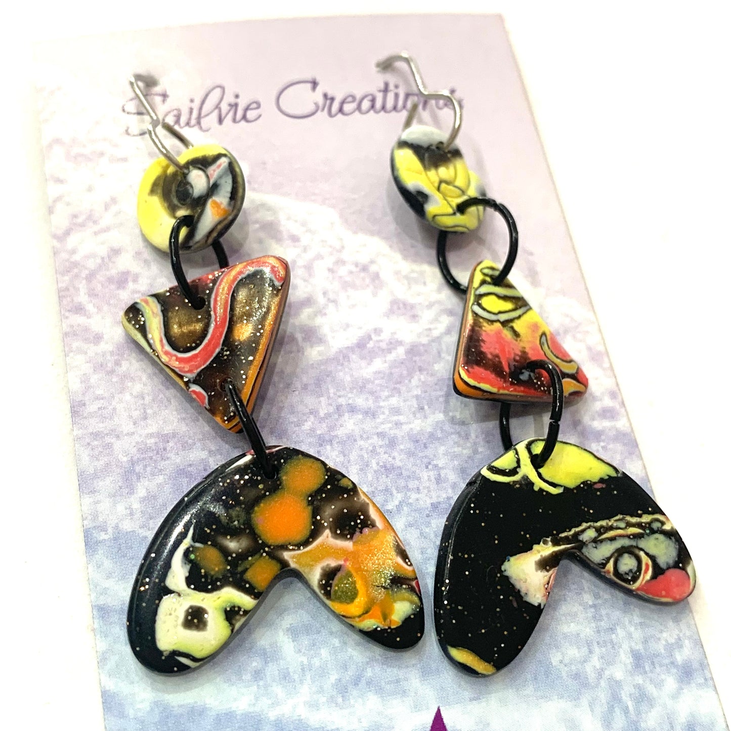 Sailvie Creations - Lava Triple Hook Dangle Earrings