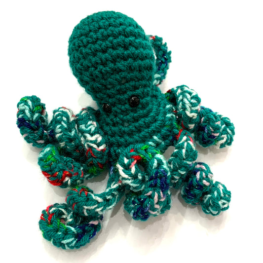 BEAKNITS- CROCHETED OCTOPUS- Christmas Green