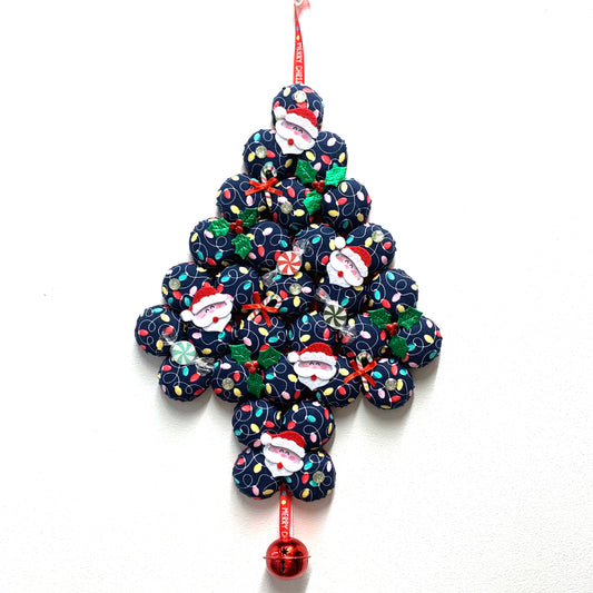 MAKIN' WHOOPEE- "Santa & Christmas Lights"- LARGE BOTTLE TOP CHRISTMAS TREE WALL HANGING