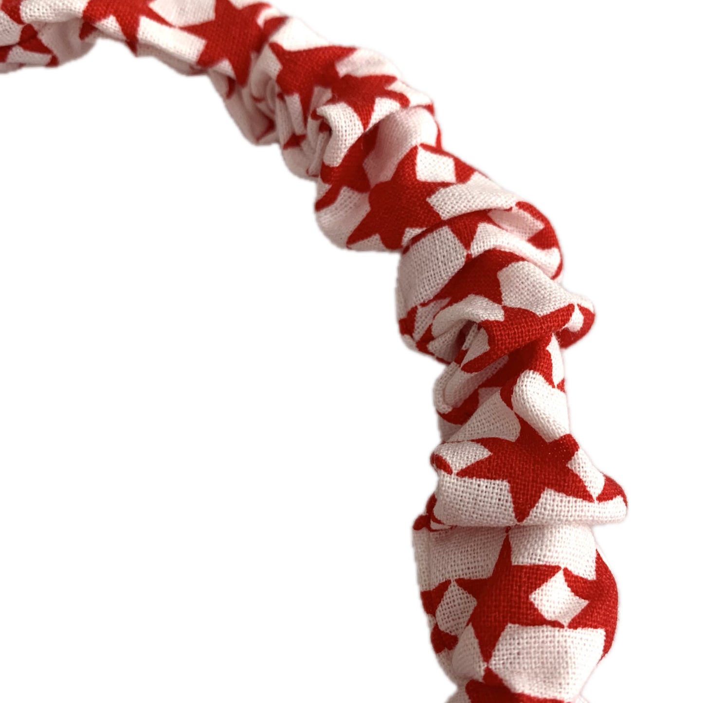 THIS BIRD HAS FLOWN -  SMALL CHRISTMAS SCRUNCHIE HEADBANDS- Red Stars