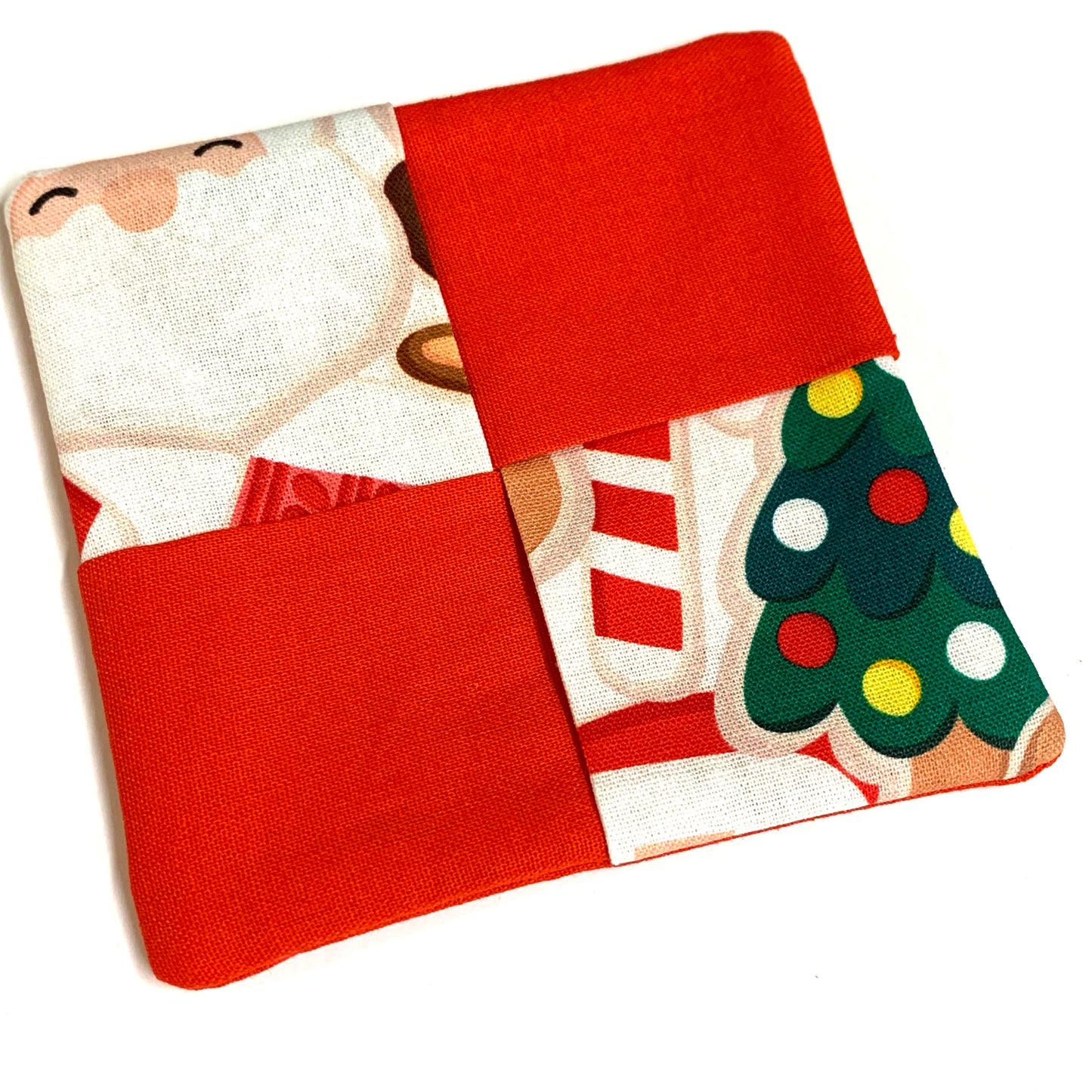 MUMMA WHOOPEE- SINGLE CHRISTMAS WINE GLASS SLIPPER/COASTERS- Christmas Cookies & Red