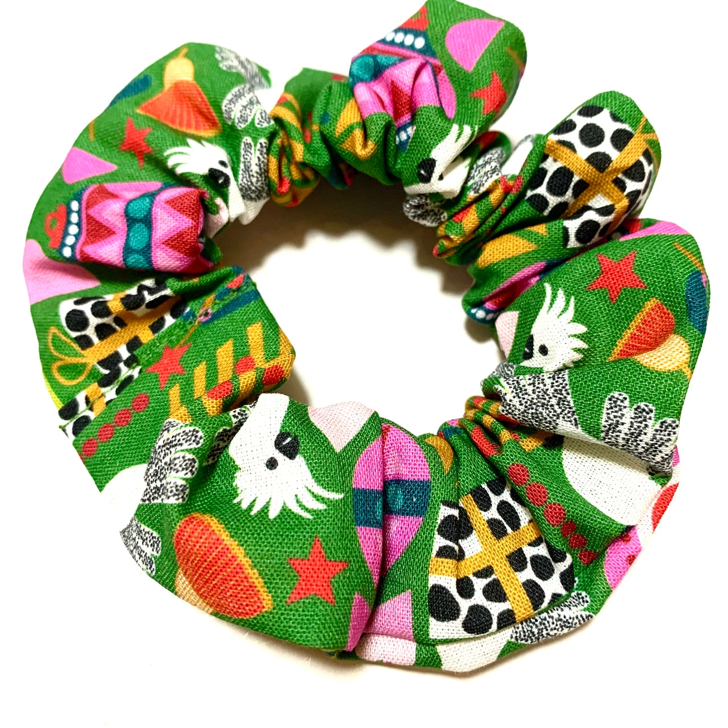 MUMMA WHOOPEE - Regular “Green Australiana” CHRISTMAS SCRUNCHIES