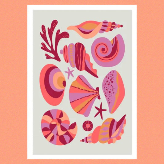 3 BIRDIES STUDIO- "Tonal Seashell" A4 Art Print