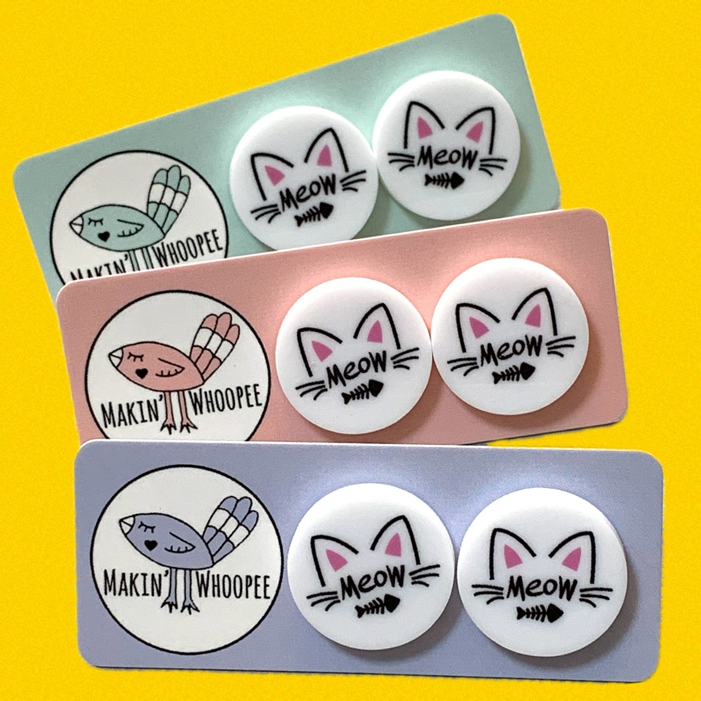 MAKIN' WHOOPEE - Fur Friends- "Team Meow" Cat Lovers Studs