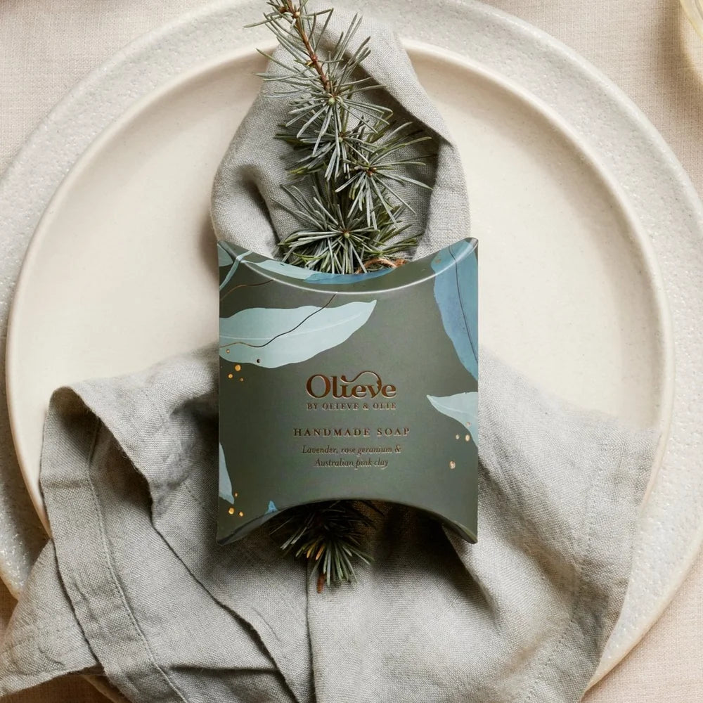 OLIEVE & OLIE- Christmas Gift Soap- Lavender, rose geranium and Australian pink clay