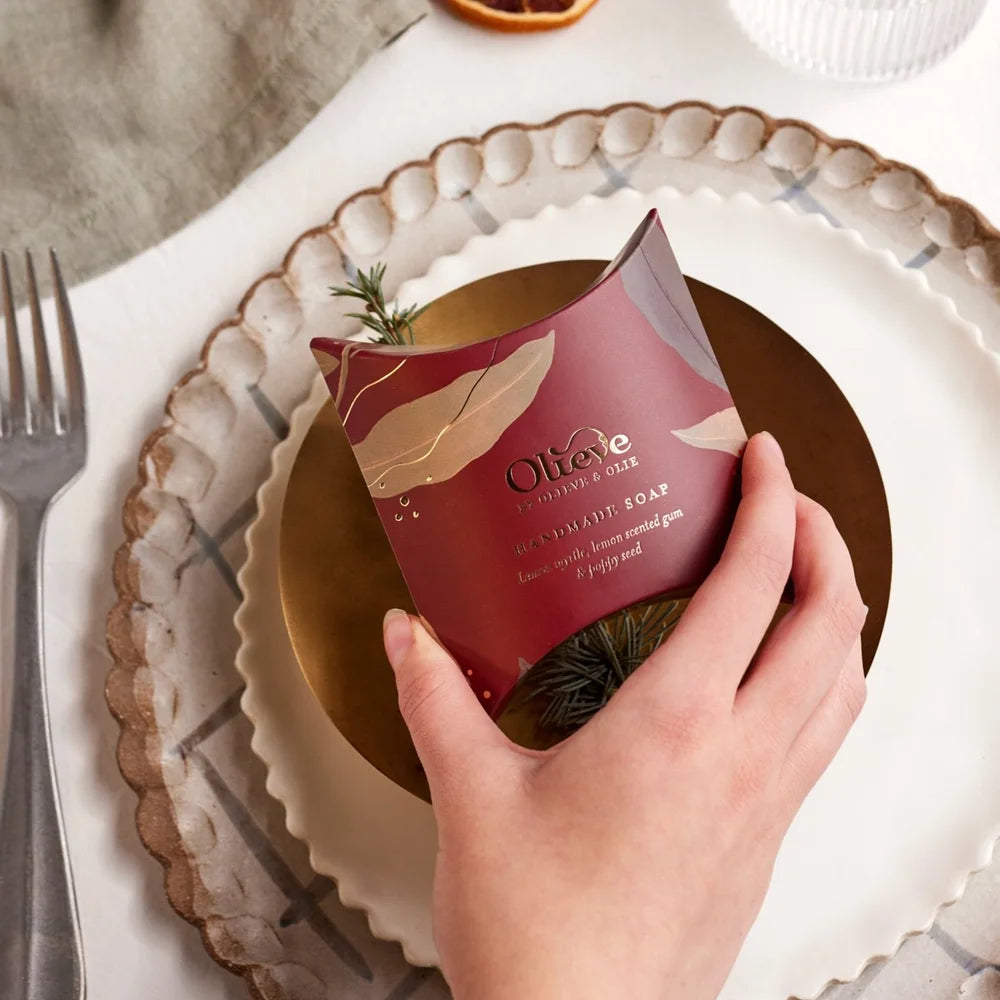 OLIEVE & OLIE- Christmas Gift Soap-Lemon Myrtle, lemon scented gum and poppy seed