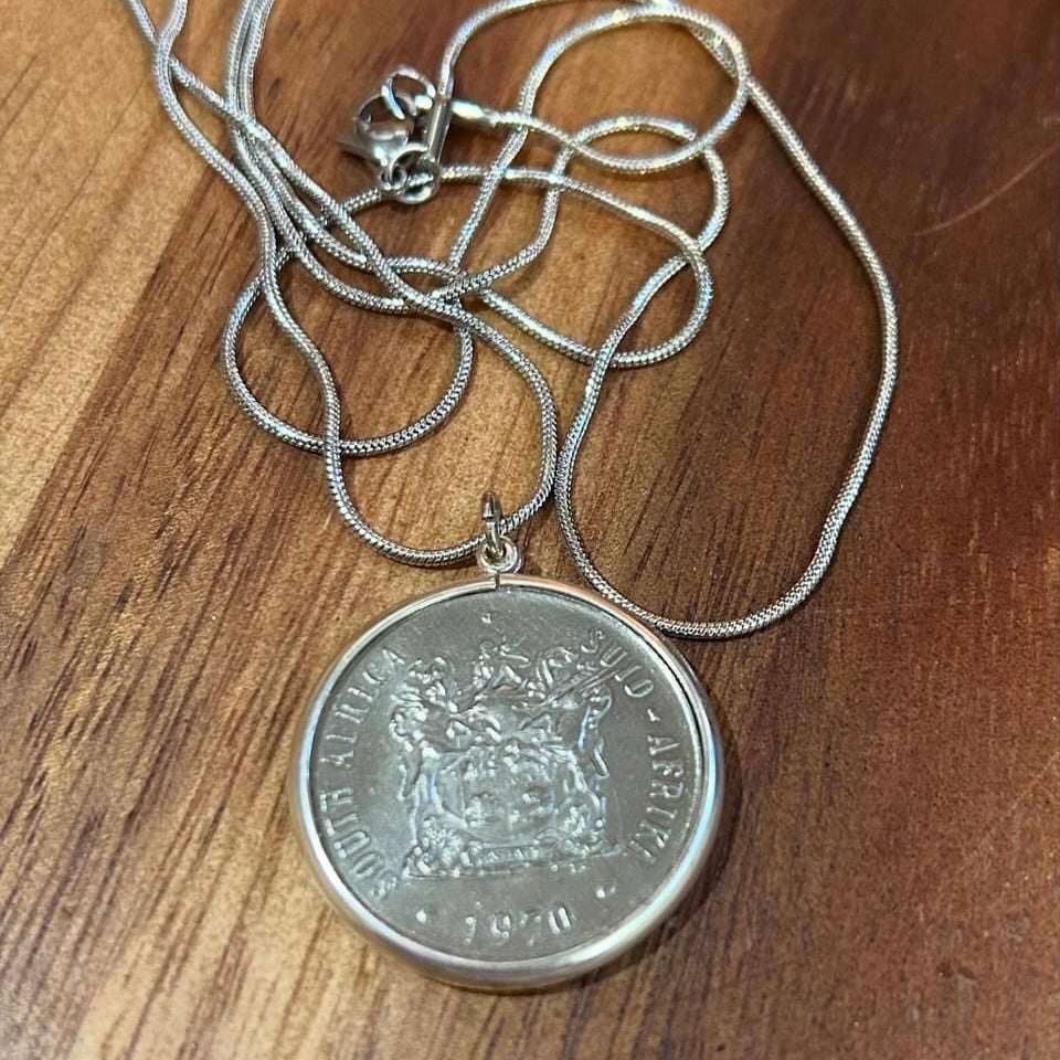 MOLLY MADE- "1970 South African Coin" Pendant Necklace