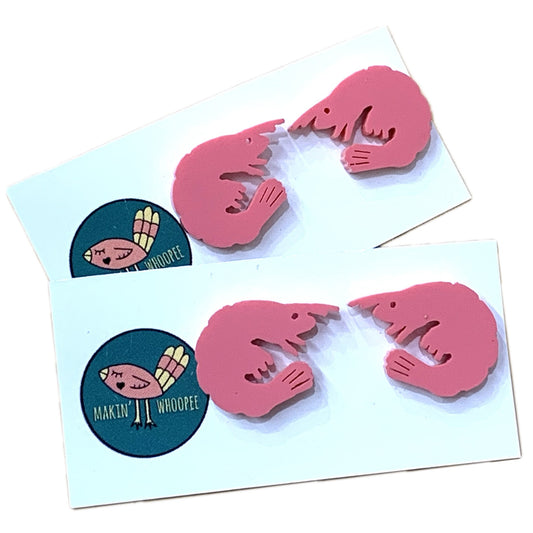 MAKIN' WHOOPEE - Little Critters- "Prawns" Stud Earrings - Pink