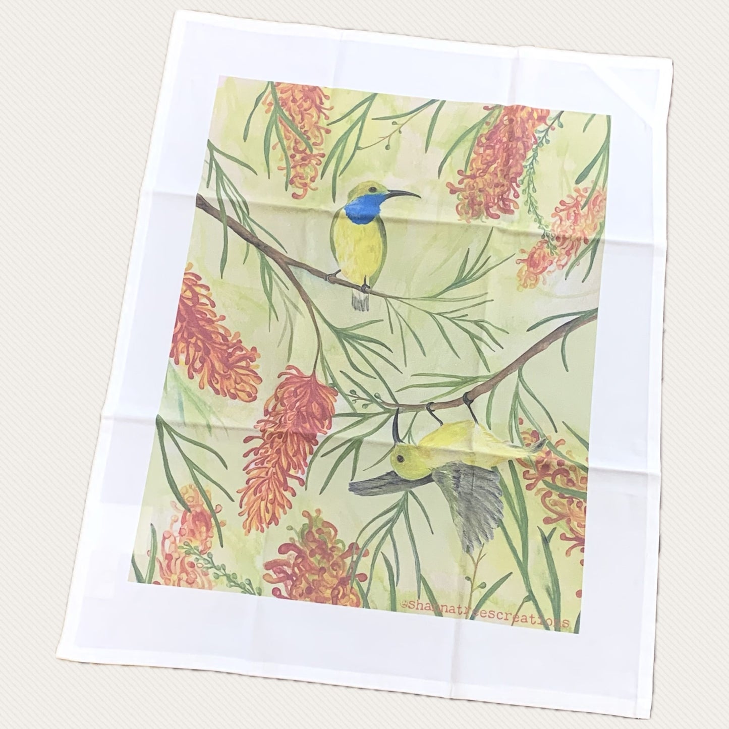 Shanna Trees Creations- "Sunbirds" Cotton Tea Towel