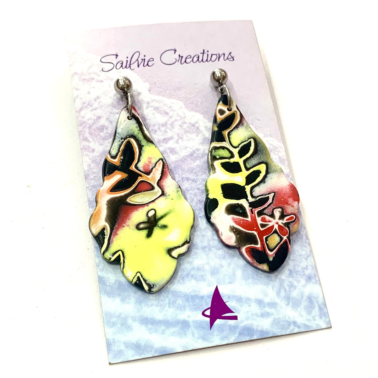 Sailvie Creations - Gingers Scalloped Ball Stud Dangle Earrings