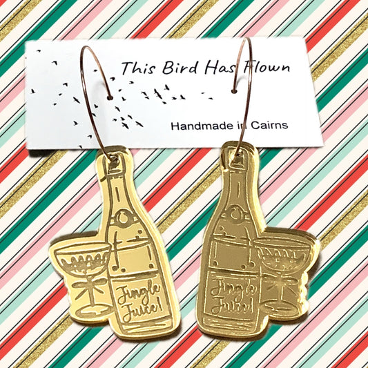 THIS BIRD HAS FLOWN - “JINGLE JUICE” CHRISTMAS HOOP DANGLES