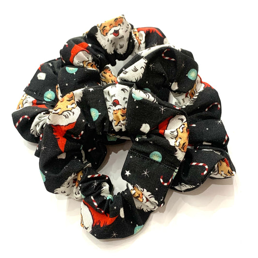 MAKIN' WHOOPEE - Regular “Vintage Santas in Black” SCRUNCHIE