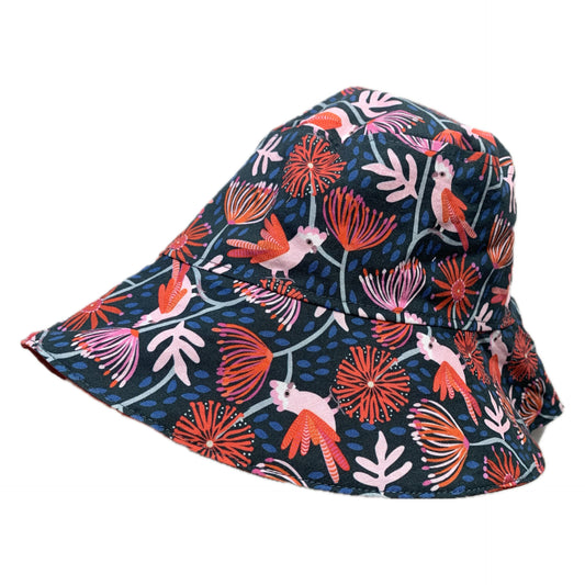 Teacups n Quilts- Galahs Fabric Hat- Adult Size