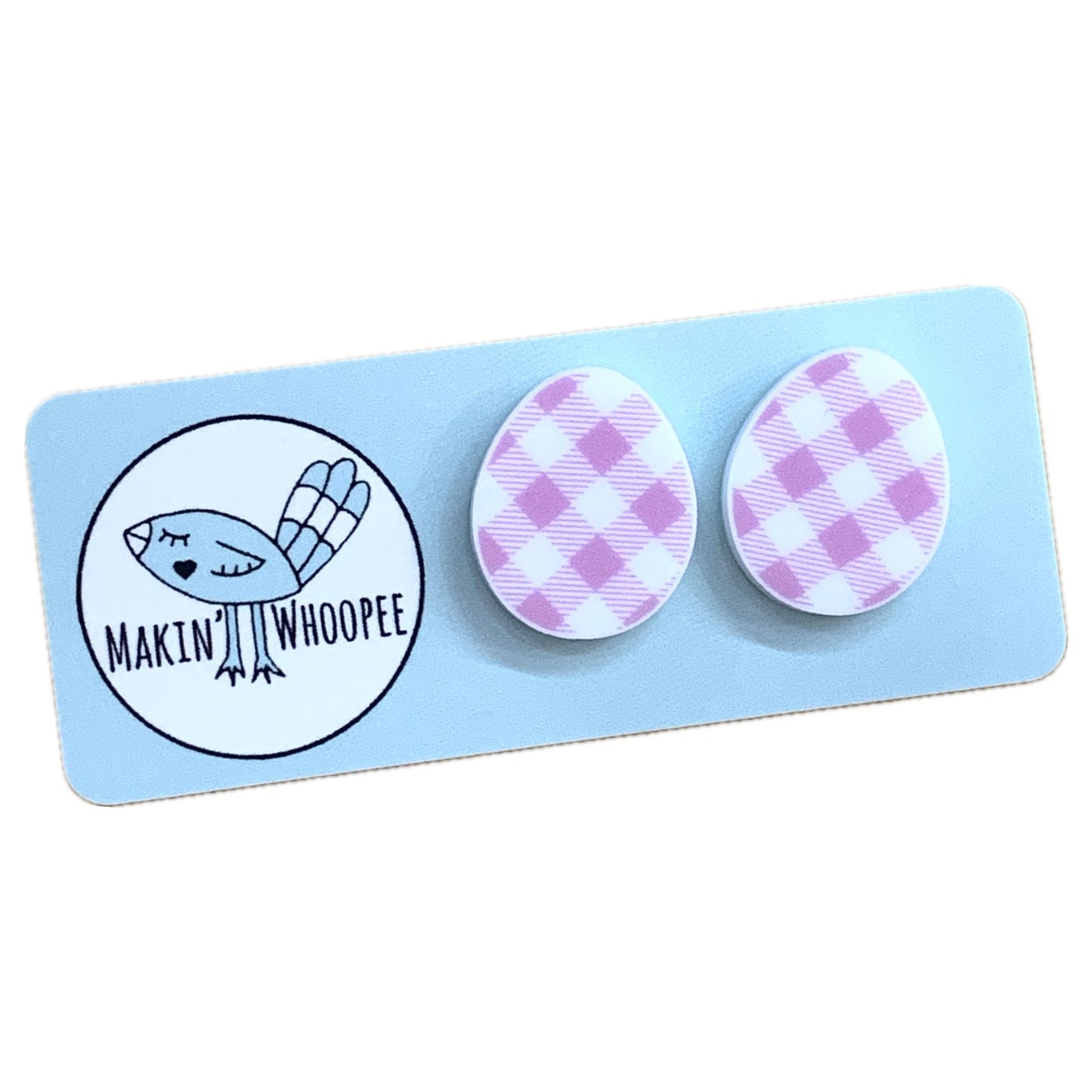 MAKIN' WHOOPEE EASTER STUDS - PINK GINGHAM