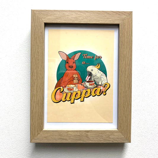 GREEN MINI CREATIVE - "TIME FOR A CUPPA" Framed Image