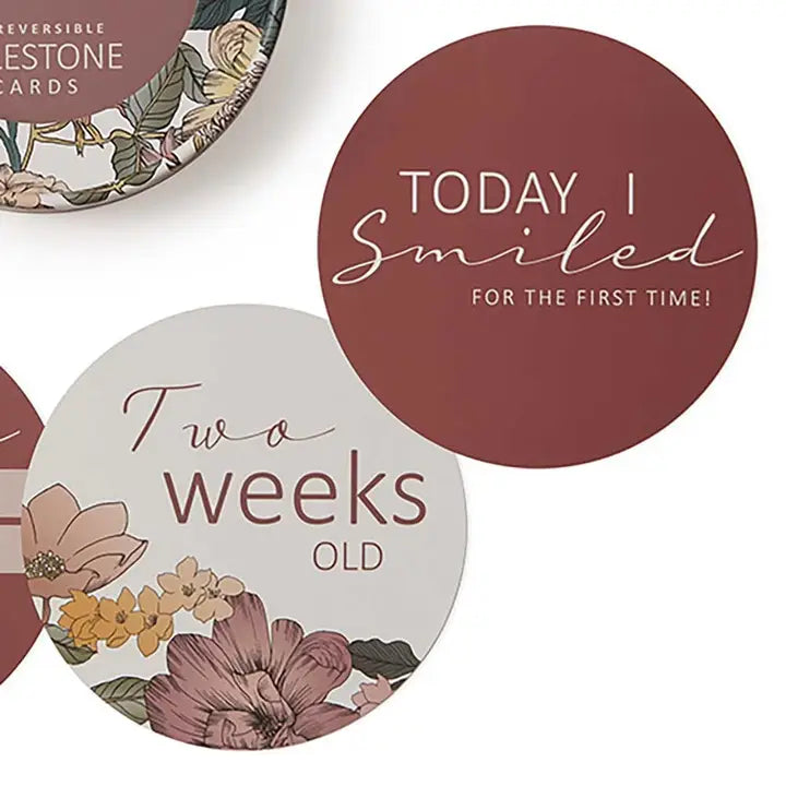 SNUGGLE HUNNY Australiana & Rust Reversible Milestone Cards