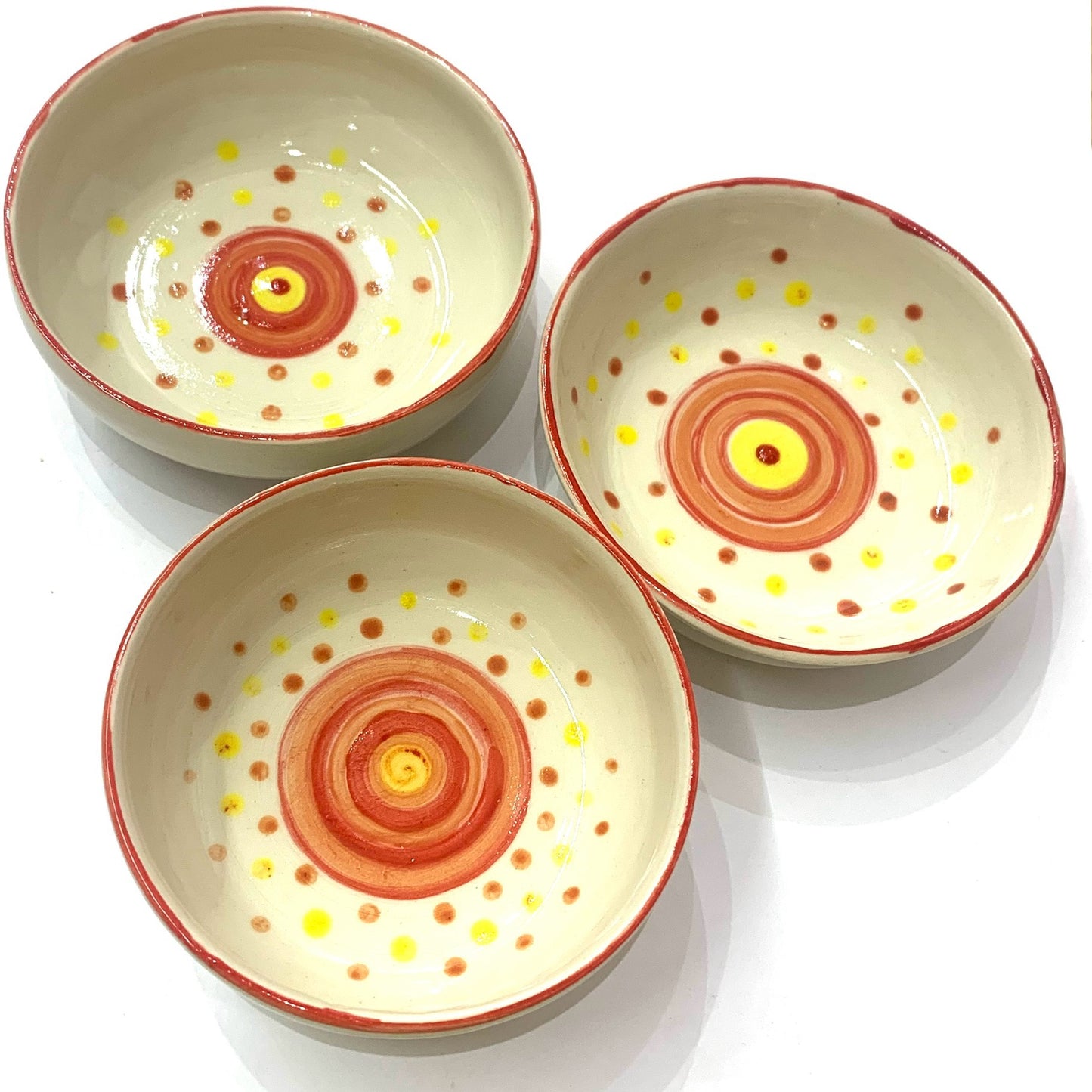 EARTH BY HAND- Dot Dishes- Reds & Yellows