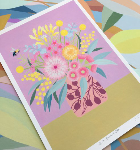 CLAIRE ISHINO- SMALL LIMITED EDITION A5 PRINTS- Blue Banded Bee