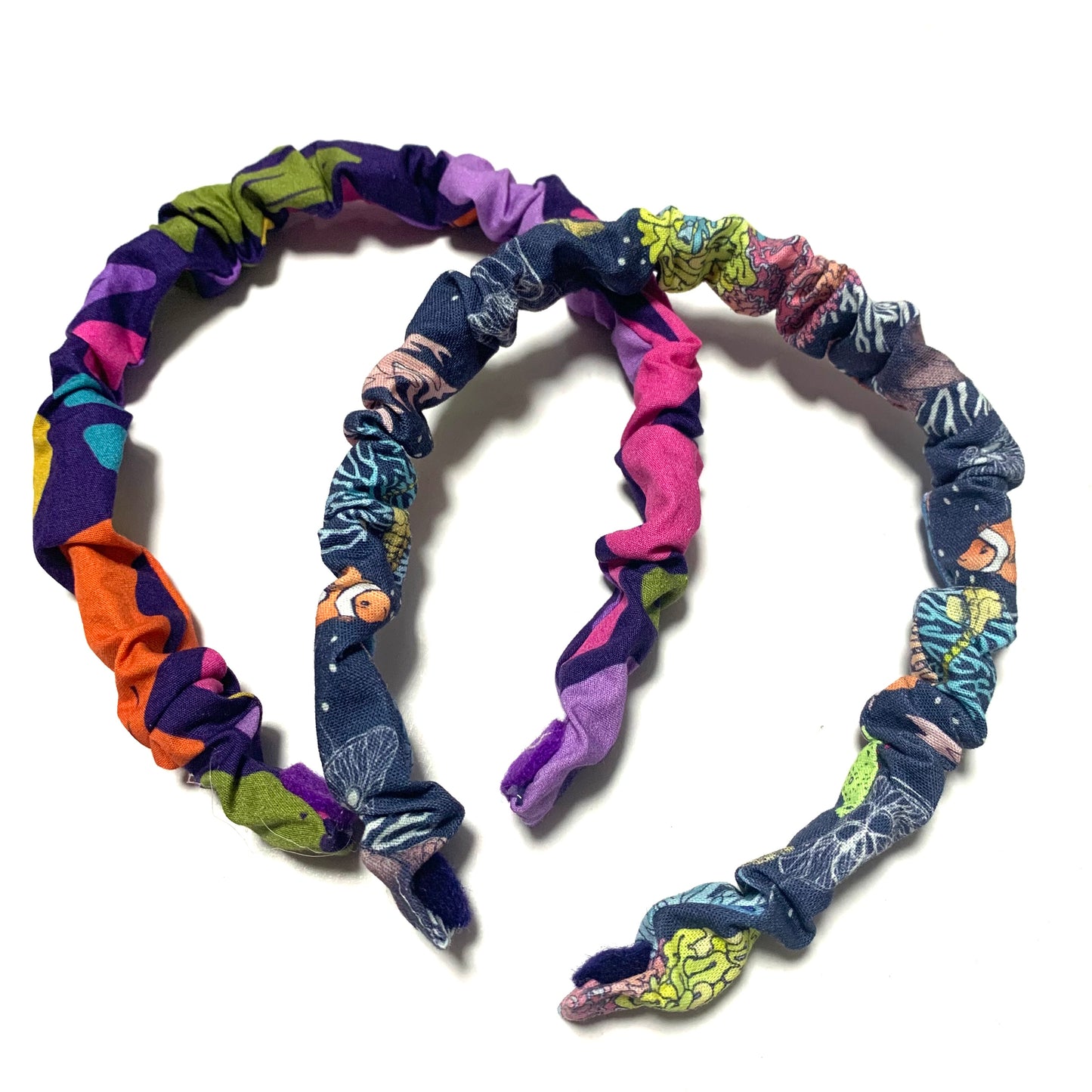 THIS BIRD HAS FLOWN - "Blue Reef"- SMALL SCRUNCHIE HEADBANDS