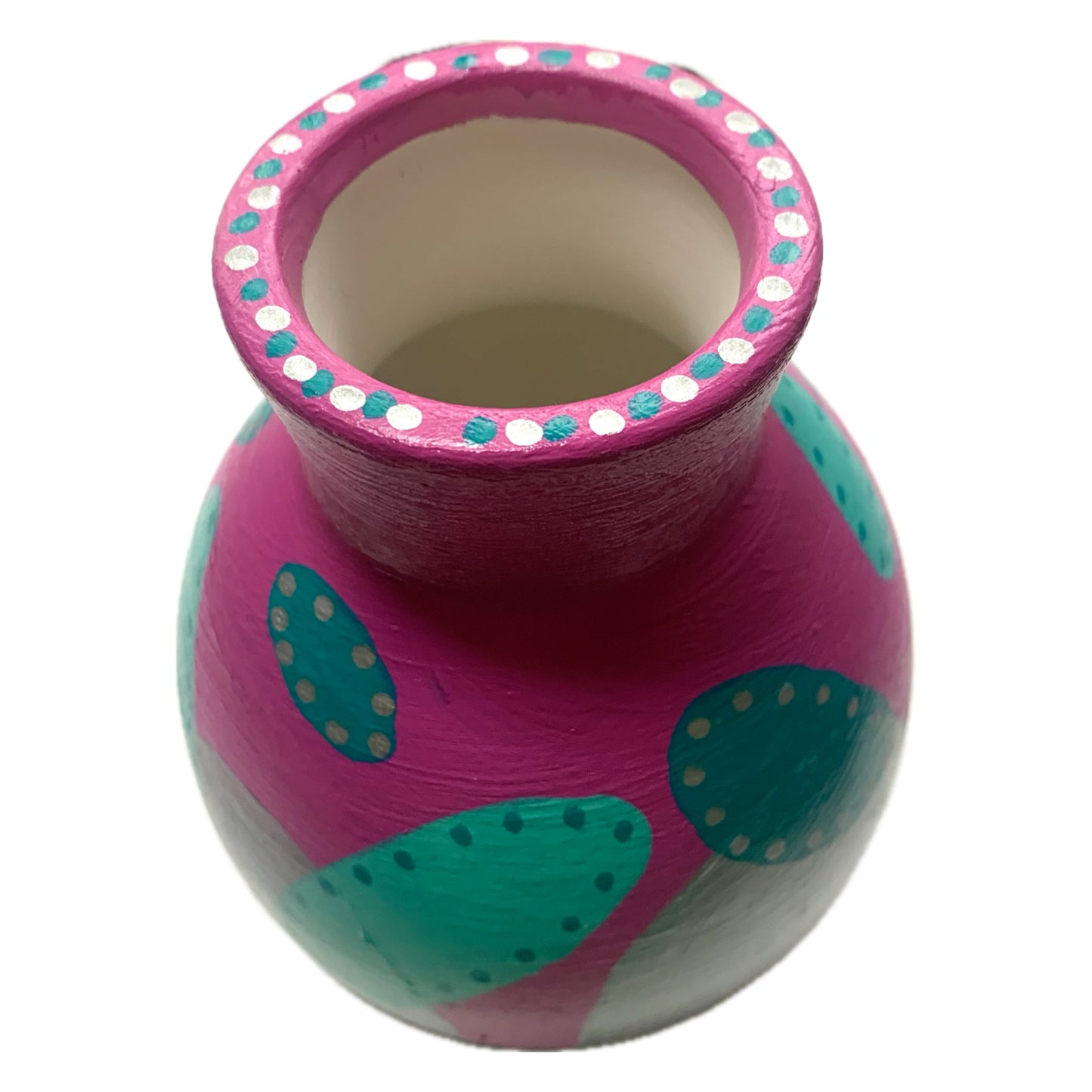 THIS BIRD HAS FLOWN - Small Elipse Vase- Teal & Purple- Decorative Only